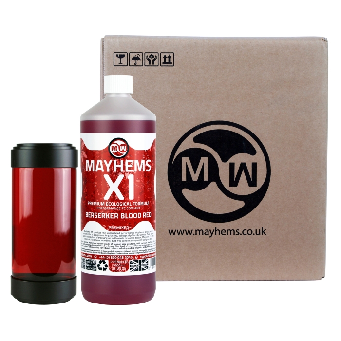 Mayhems - PC Coolant - X1 Premix - Eco Series - Berserker Blood Red - 6 x 1 Litre
