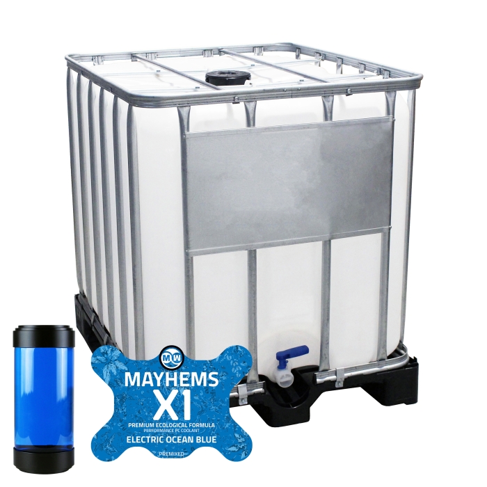 Mayhems - PC Coolant - X1 Premix - Eco Series - UV Electric Ocean Blue - 1000 Litre IBC