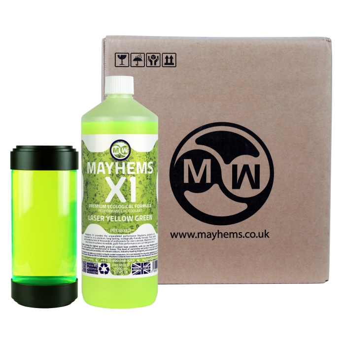 Mayhems - PC Coolant - X1 Premix - Eco Series - Laser Yellow Green - 6 x 1 Litre