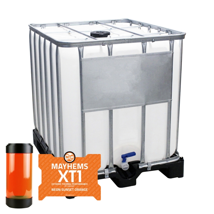 Mayhems - PC Coolant - XT1 Premix - Thermal Performance Series - Neon Sunset Orange - 1000 Litre IBC