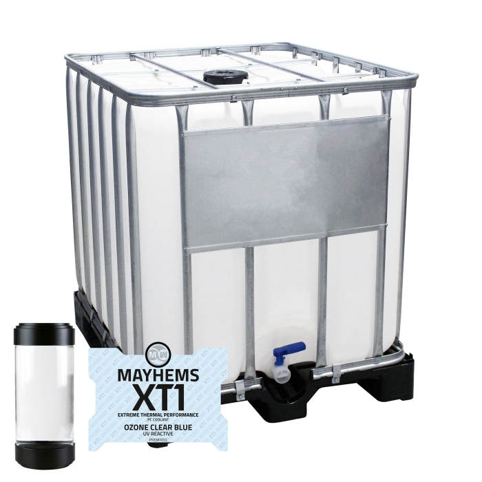 Mayhems - PC Coolant - XT1 Premix - Thermal Performance Series - UV Ozone Clear Blue - 1000 Litre IBC
