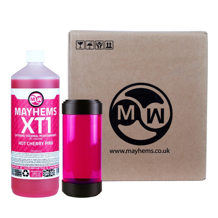 Mayhems - PC Coolant - XT1 Premix - Thermal Performance Series - 6 x 1 Litre - Hot Cherry Pink